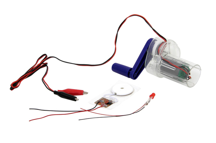 Betzold Handdynamo mit Handkurbel Transparent, Transparent