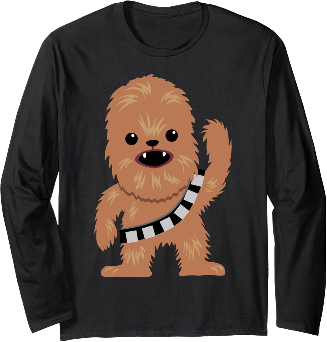 Star Wars Chewbacca Waving Hello Cartoon Langarmshirt