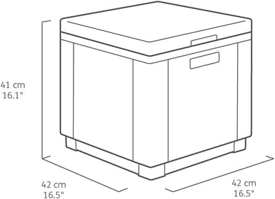 "Allibert by Keter" Beistelltisch Ice Cube, graphit, Kühlbox, Deckel abnehmbar, doppelwandig, Kunsts