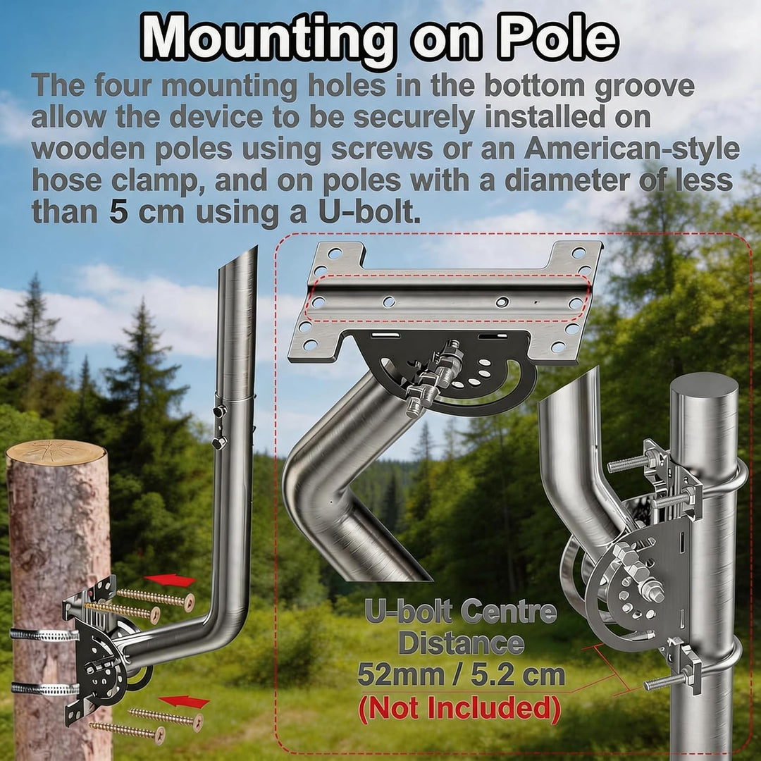 134 cm Schwerlast verstellbare Antennen-Wandhalterung –430 Edelstahl J-Pole Masthalterung für Starli