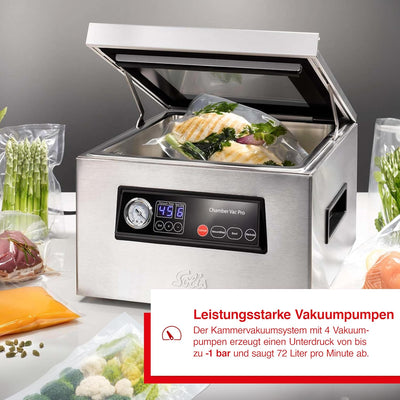 Solis Chamber Vac Pro 5702 Kammervakuumierer - Vakuumiergerät - Für Trockene und Feuchte Lebensmitte