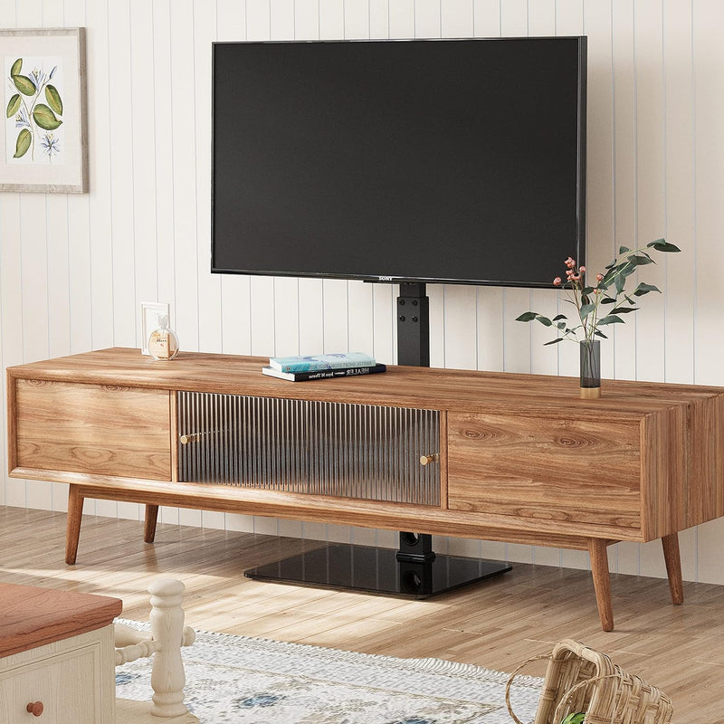 BONTEC TV Ständer Standfuss Fernsehstand für 30-70 Zoll Flach & Curved Fernseher bis zu 40 kg, Schwe