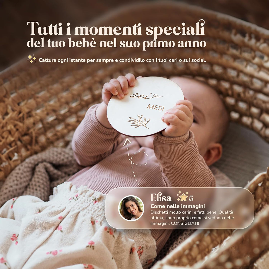 Mikito Italian Meilensteinkarten Baby