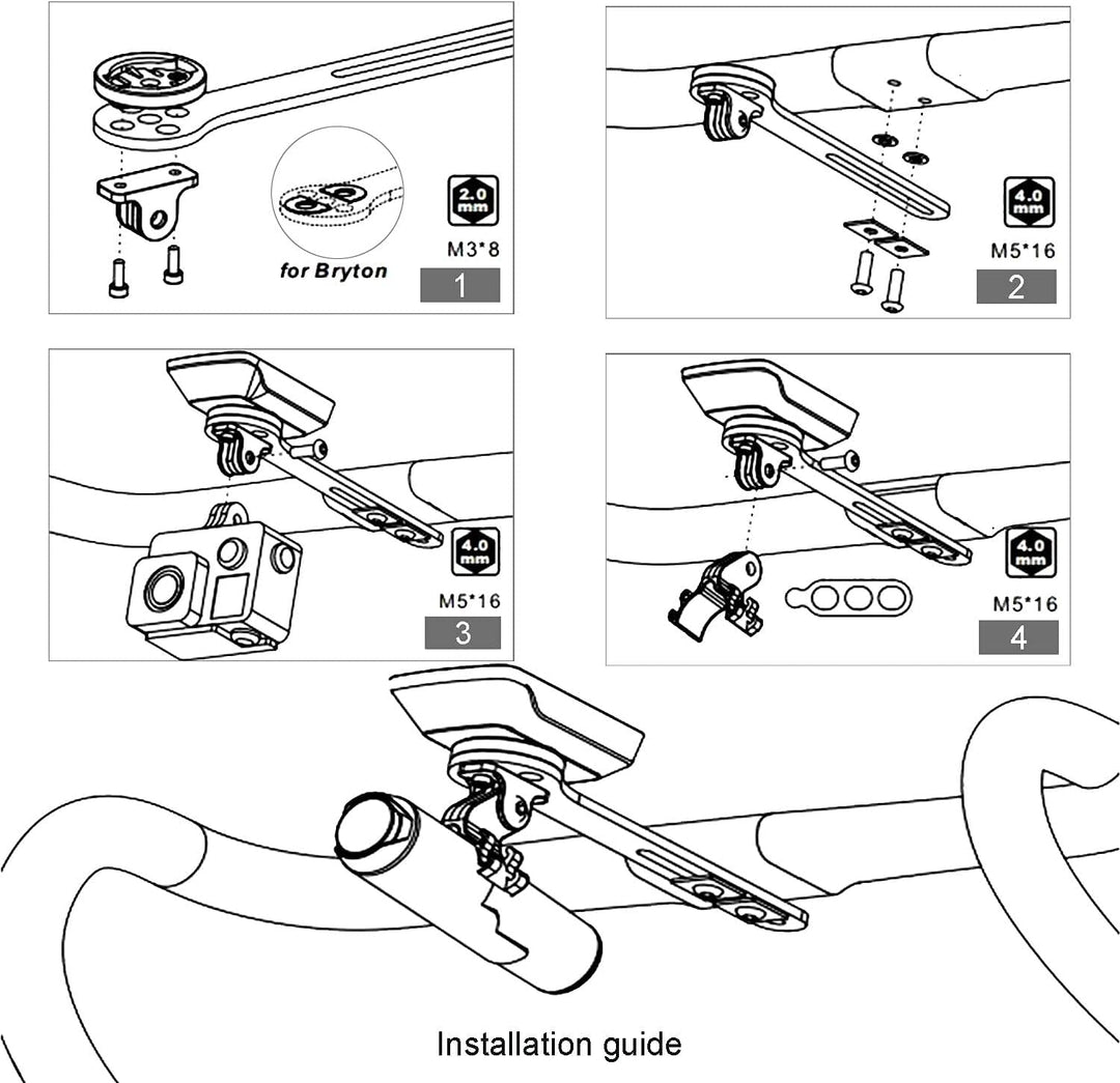 Fahrradcomputer GPS Lenkerhalterung, passend für Bryton Rider, Garmin Edge (200, 500, 510, 800, 810