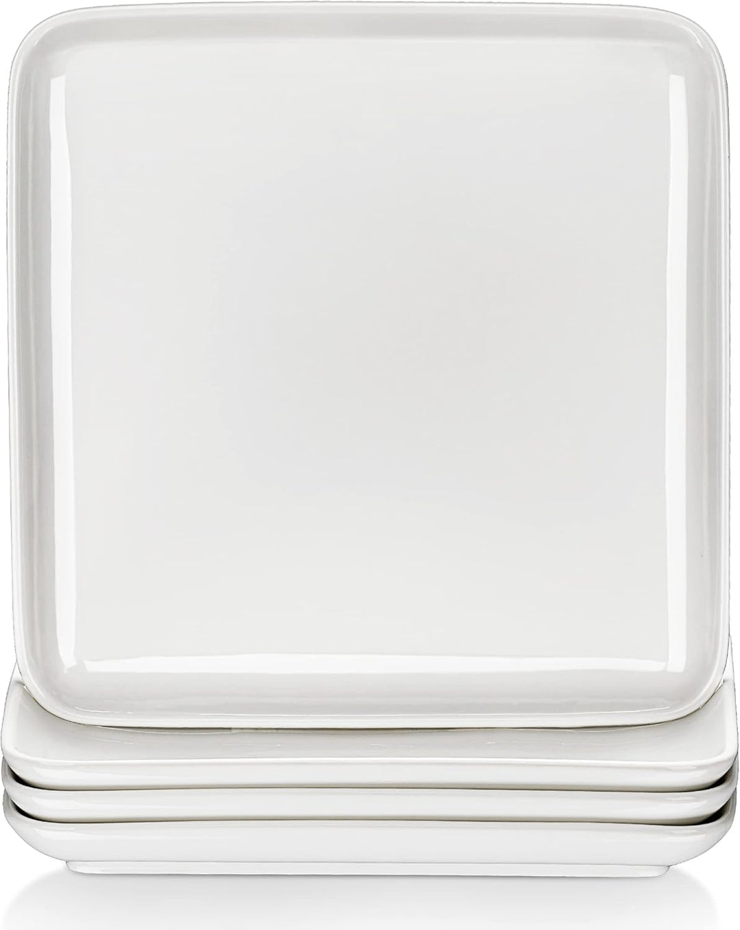 MALACASA, Serie Ivy, 4 teilig Set Porzellan Flachteller Speiseteller Essteller 25,8 X 25,8 X 3 cm fü