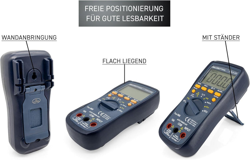 GALLUNOPTIMAL Skala 400 Digital-Multimeter True-RMS mit Temperatur-Messung + AC/DC Multifunktionstes