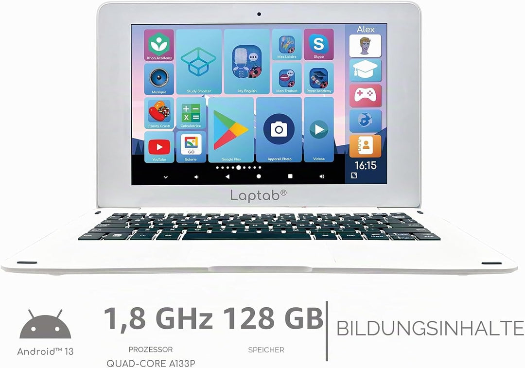 Lexibook Laptab 10 Laptop mit Touchscreen, für die ganze Familie, Lern- und Spielinhalte, funktionie