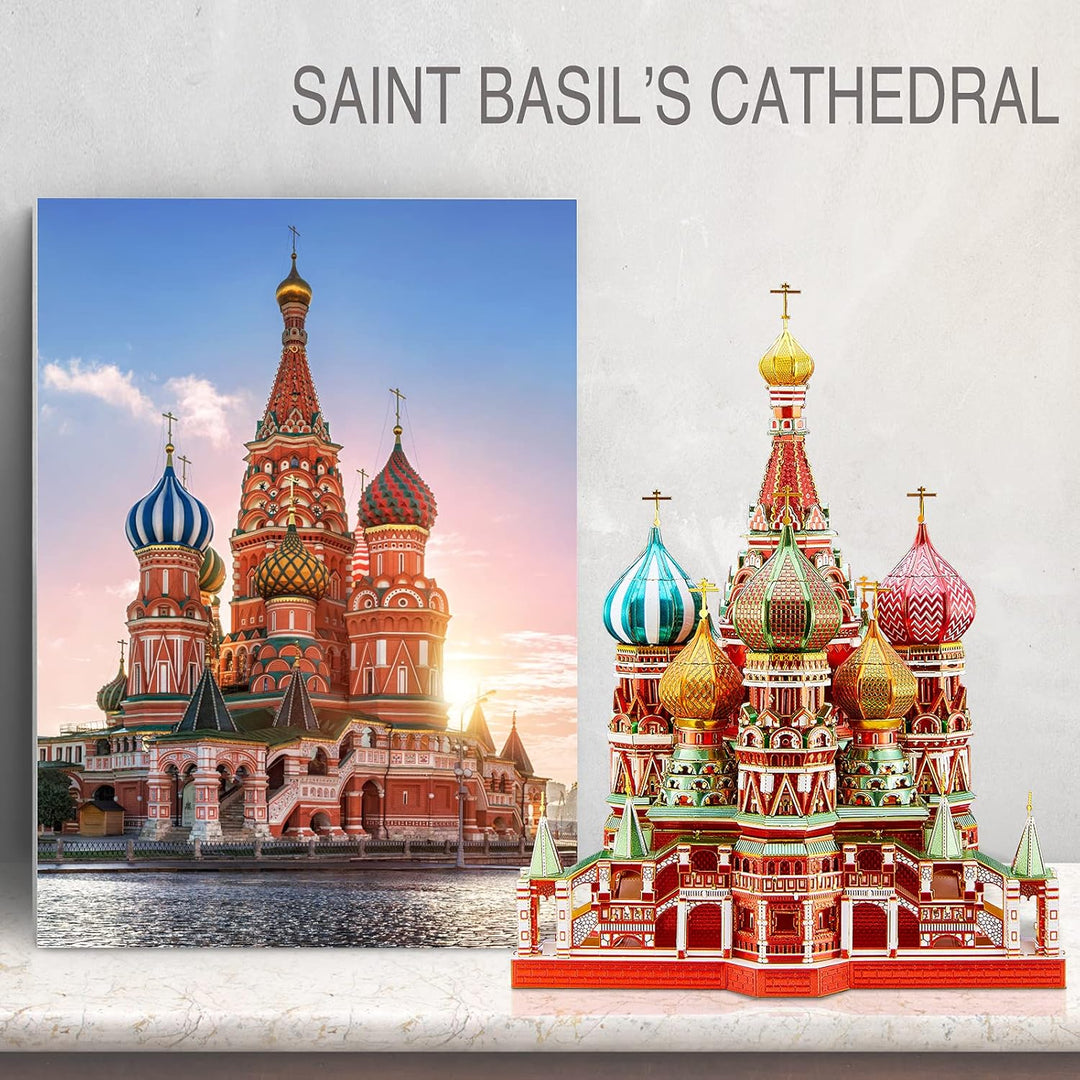 Piececool 3D Puzzle Metall Architecture Saint Basil's Cathedral, 3D Metall Puzzle für 340 Edelstahl,