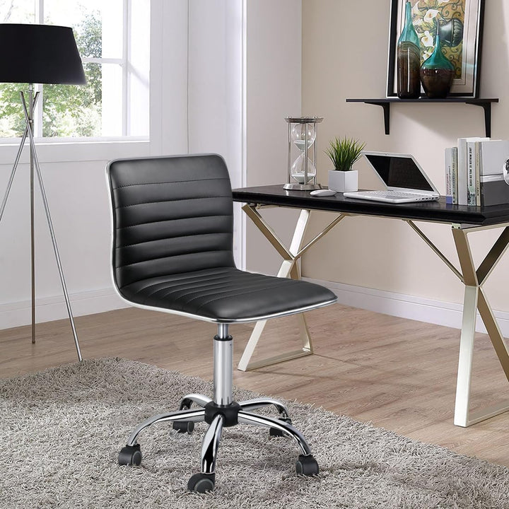 Yaheetech Bürostuhl Drehstuhl ergonomischer Schreibtischstuhl, Drehsessel mit Rollen, ohne Armlehne,