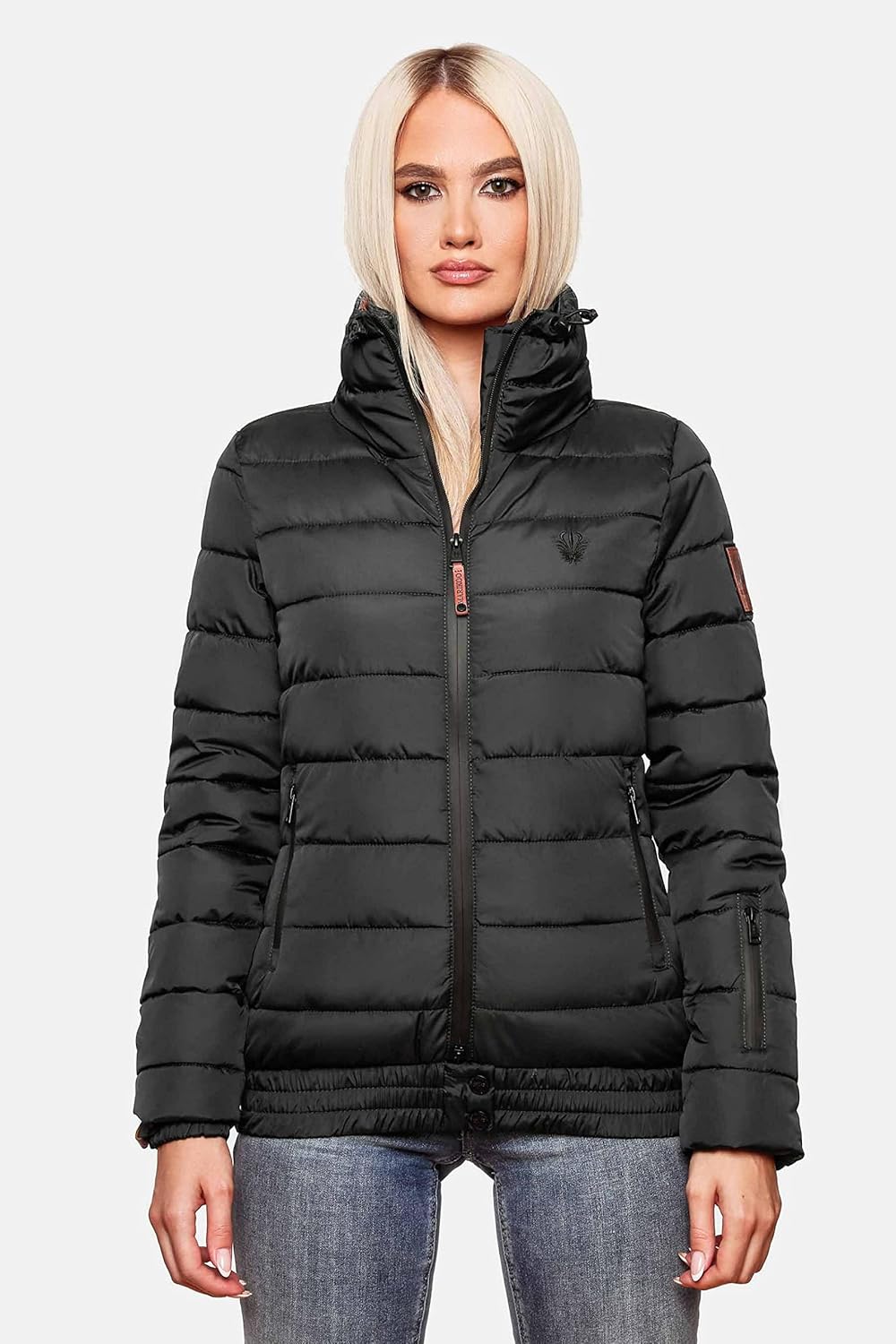 MARIKOO Damen Winter Steppjacke Poison XS-XL XS Schwarz, XS Schwarz