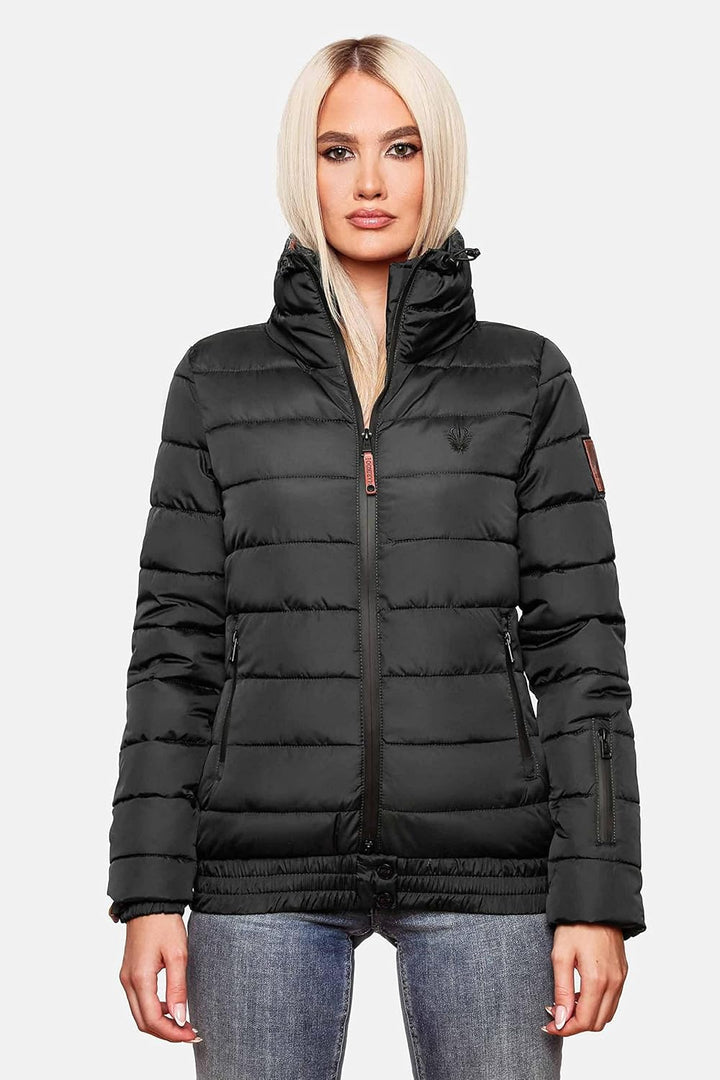 MARIKOO Damen Winter Steppjacke Poison XS-XL XS Schwarz, XS Schwarz