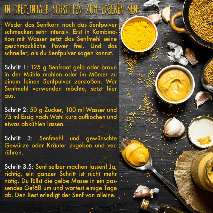 BIO Senfmehl (1kg) Senfsaat gelb gemahlen, teilentölt zur Senfherstellung Senfpulver vom-Achterhof 1