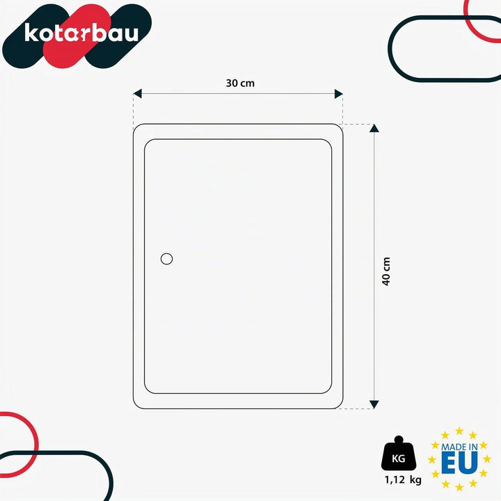 KOTARBAU® Revisionsklappe Grösse 30x40cm mit Schlüssel Edelstahl Silber für Revisionsschächte, 30x40