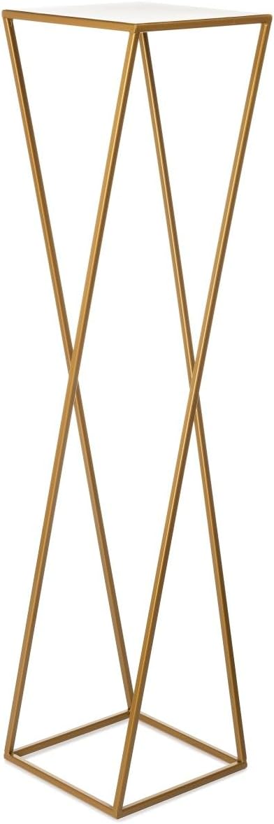HowHomely Blumenständer Metall Golden 100 cm Hoch - Solider und Robuster Blumenhocker Metall - Pflan