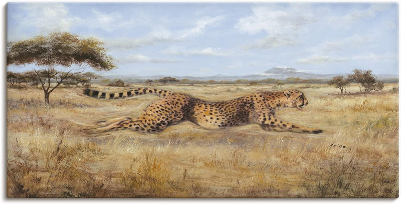 ARTland Leinwandbilder Wandbild Bild auf Leinwand Wandbilder 100 x 50 cm Tiere Wildtiere Raubkatze M