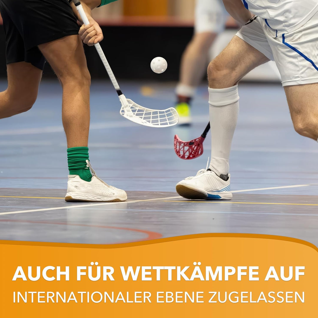 Fat Pipe | Floorball Unihockey Ball 24er Team Set | Fat Balls | Weiss | Wettkampfball Trainingsball