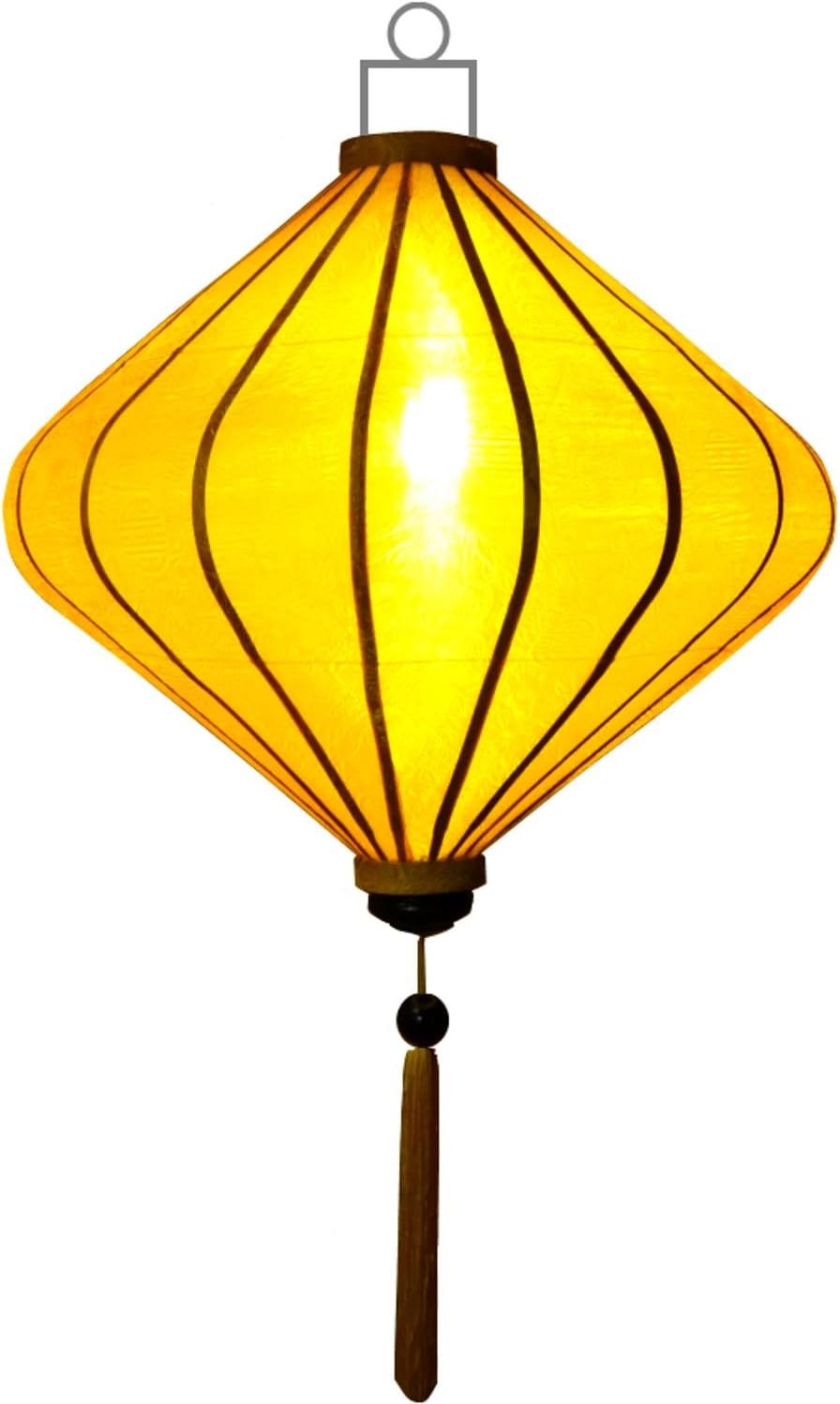 Lampionsenzo Vietnamesische Seide Lampion Diamant Gelb by