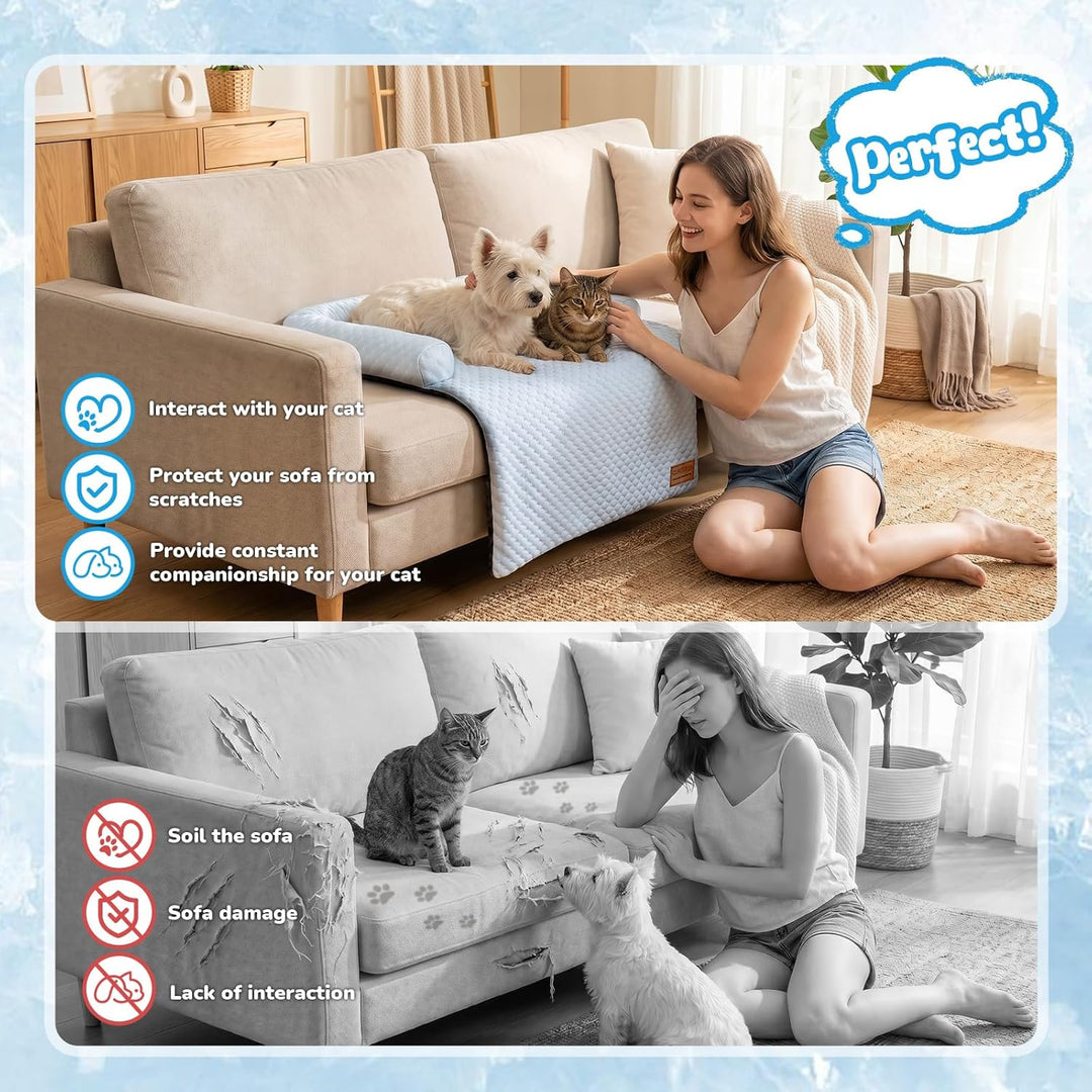 CATISM Kühlmatte Hunde & Katze 70 * 80cm Waschbar Katzenkuhlbettlit für Sofa und Boden Hundematte mi