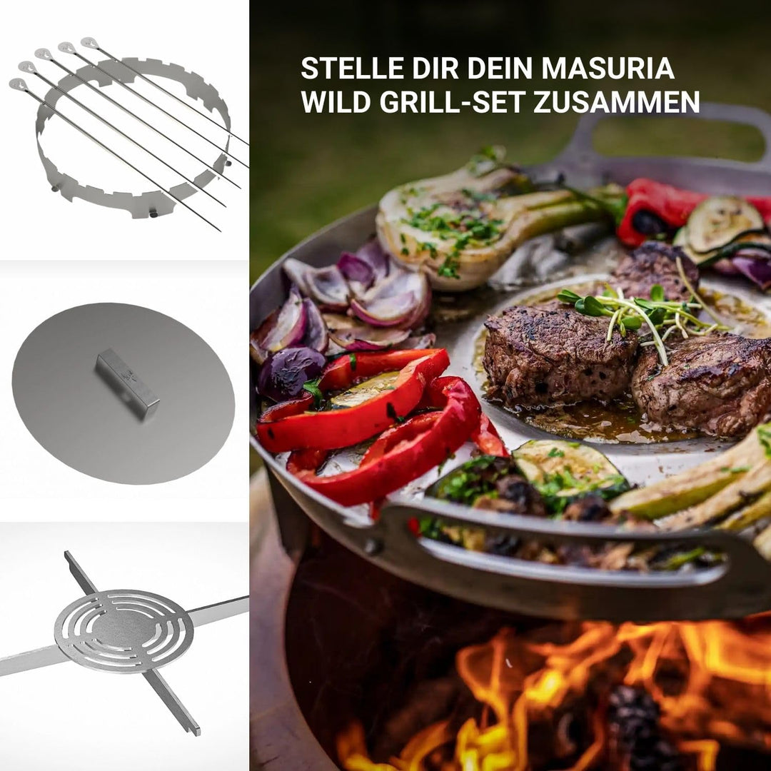 Masuria Rauchfreie Feuerschale 60cm⌀ Alpha 600 - Patentierte Rauchreduzierung bis zu 95% - Hergestel