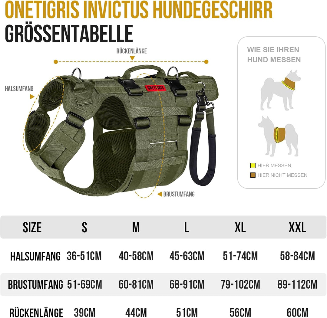 OneTigris Hebegeschirr, Invictus Unterstützung Hundegeschirr für Mittelgrosse Grosse Hunde, Sicherhe