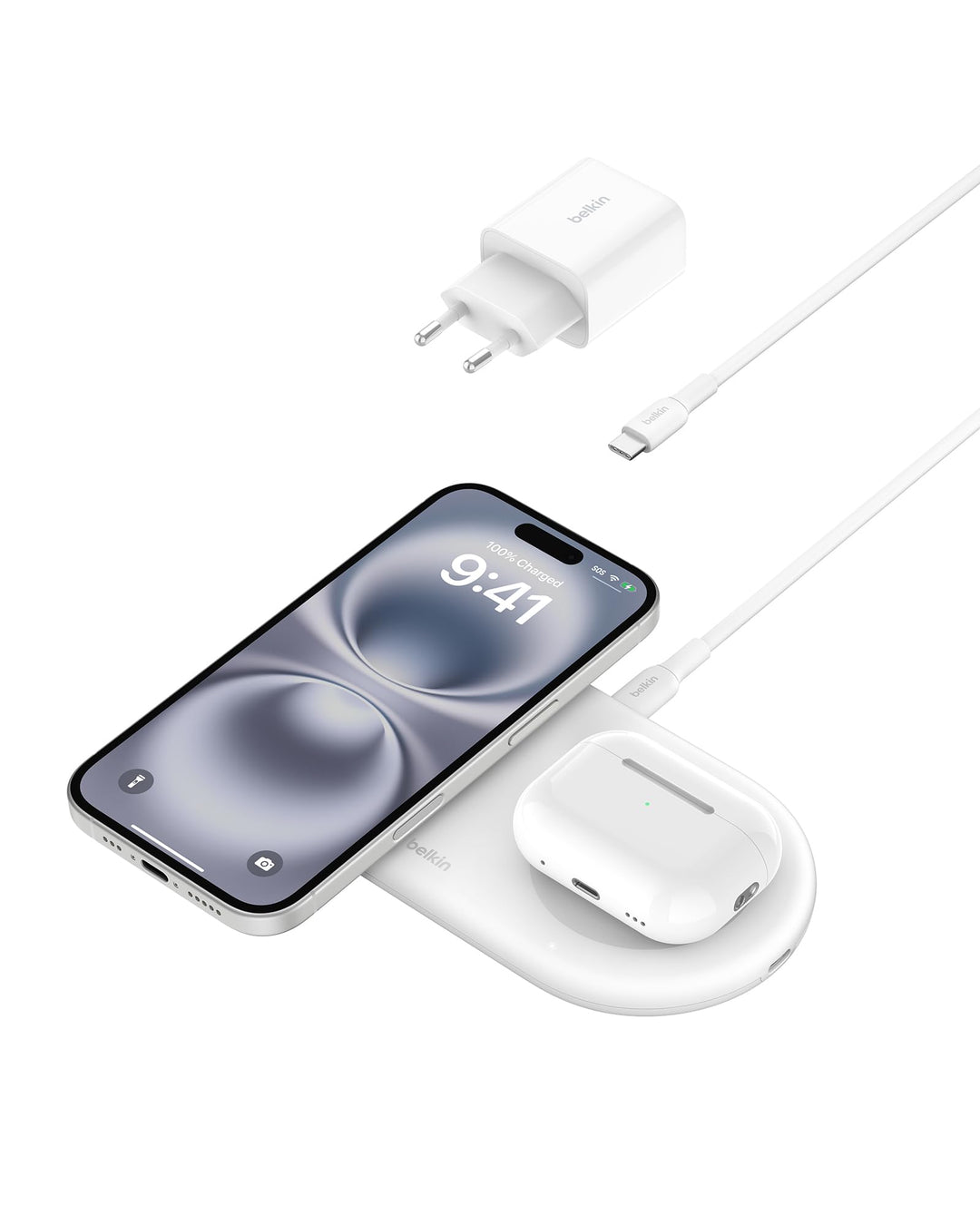Belkin BoostCharge Pro kabellose 2-in-1-Ladestation mit magnetischem Qi2, 15W, Schnellladegerät, Wir