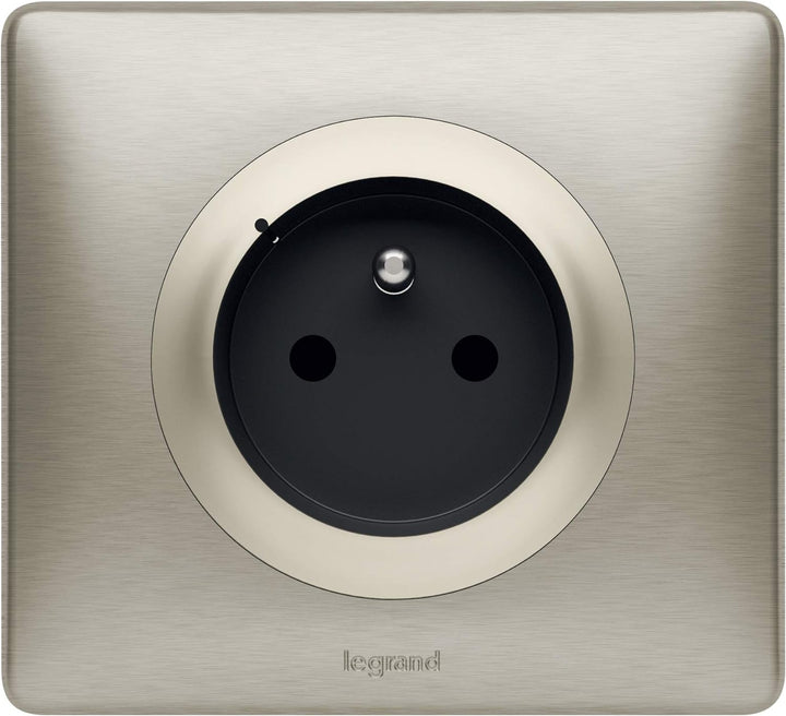 Legrand LEG67775 Wall Plate, 3680 W, Metall-titane, Metall-titane