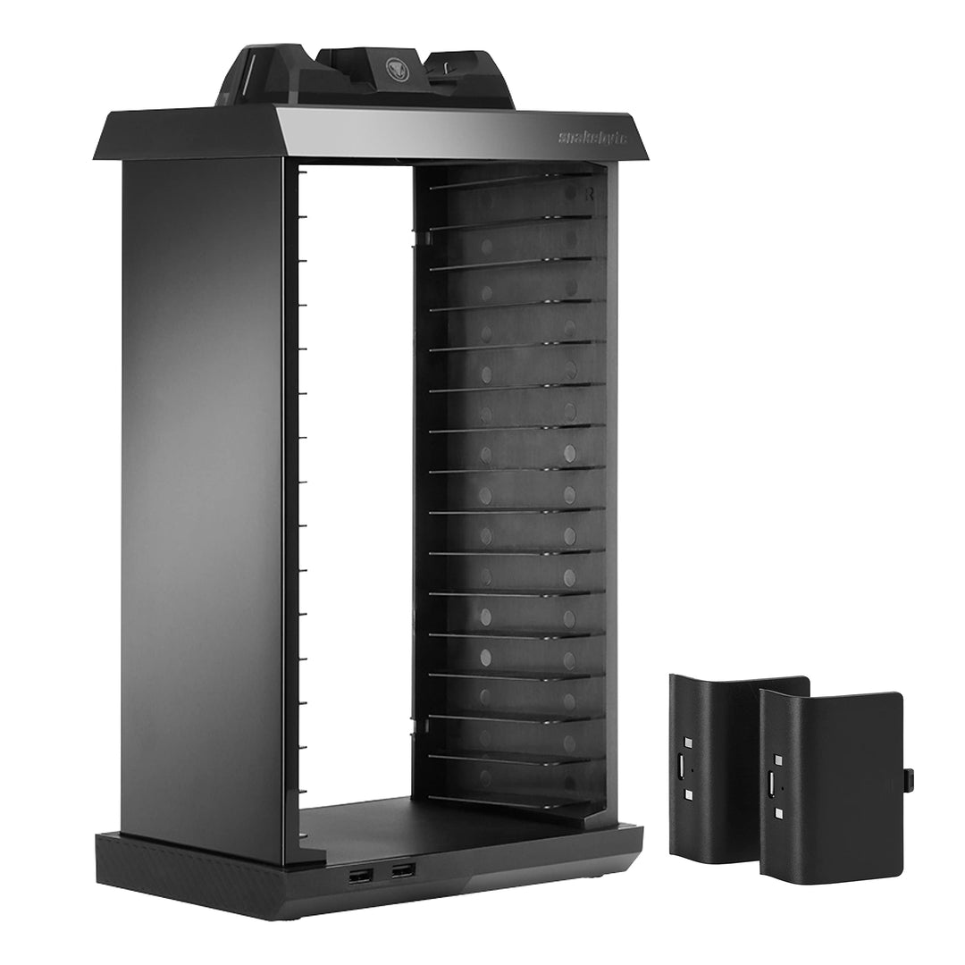 snakebyte Xbox One CHARGE:TOWER PRO - Games Tower mit Ladestationen für 2 Xbox One 4 Controller, 2 U