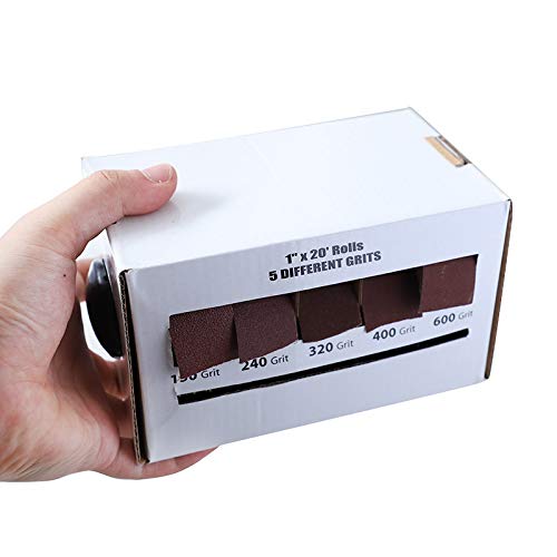 Meichoon Schleifpapier Schleifpapier mit Spender Körnung 150 240 320 400 600 Schleifpapierrolle für