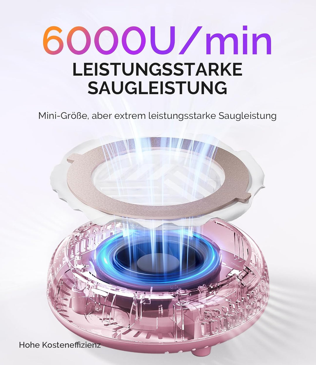 MelodySusie Pocket Nagelstaubsauger HProA, 6000RPM Leistungsstarke Staubabsaugung Nägel für Maniküre