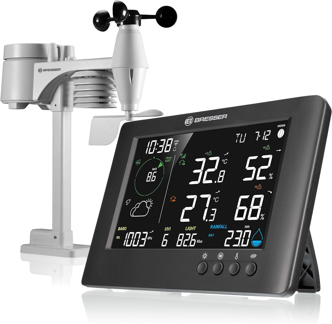 Bresser WLAN 7-in-1 Wetterstation TB: Umfangreiche Daten, Grafik-Prognose, Multi-Sensor, Innenklima-