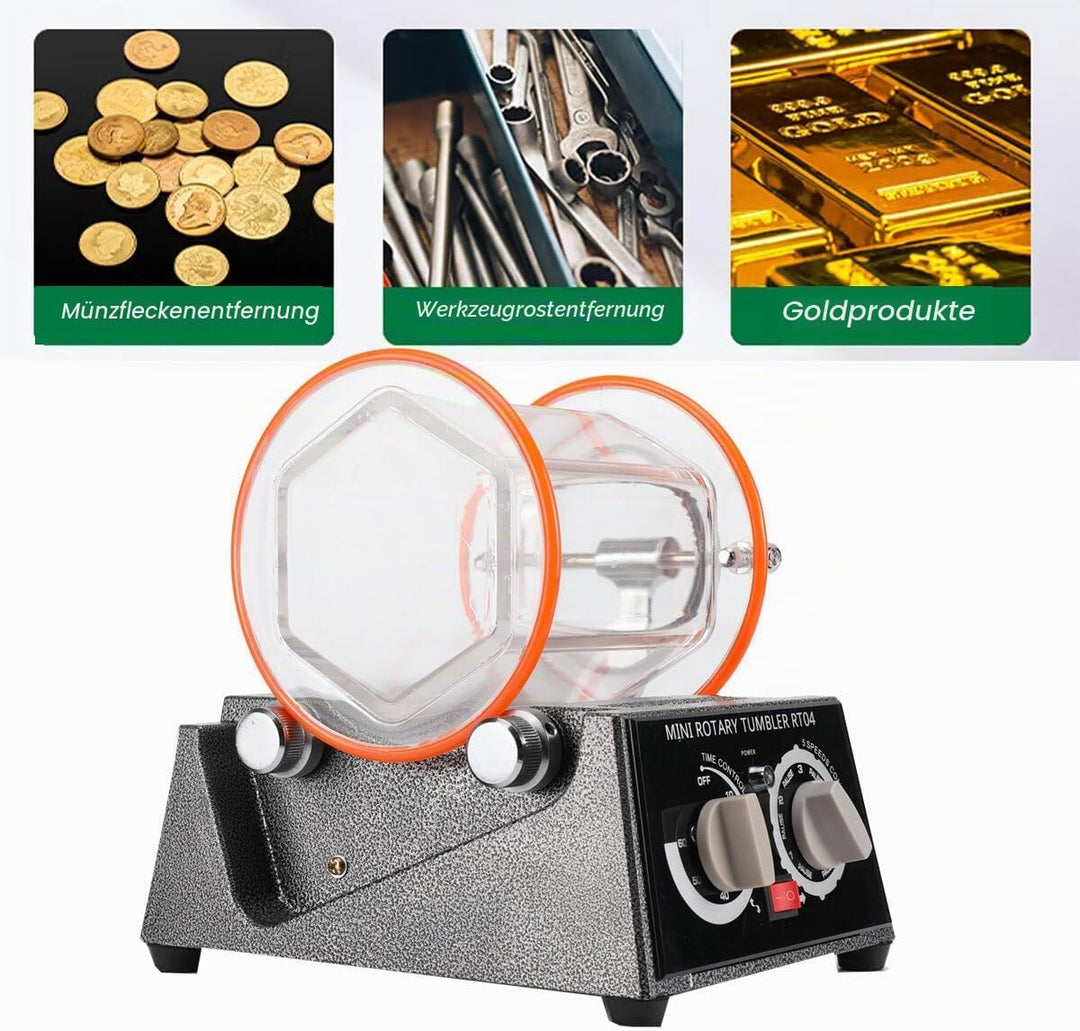 Poliermaschine für Schmuck Poliertrommel Kugelmühle 3 Kg, Rotary Jewelry Tumbler Polierer 45 W, Schm