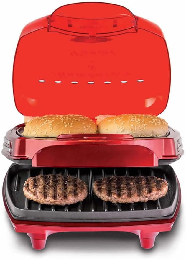 Ariete 185 Party Time – Hamburger-Maker, 1200 W, doppelte Heizplatte mit Antihaftbeschichtung, Farbe