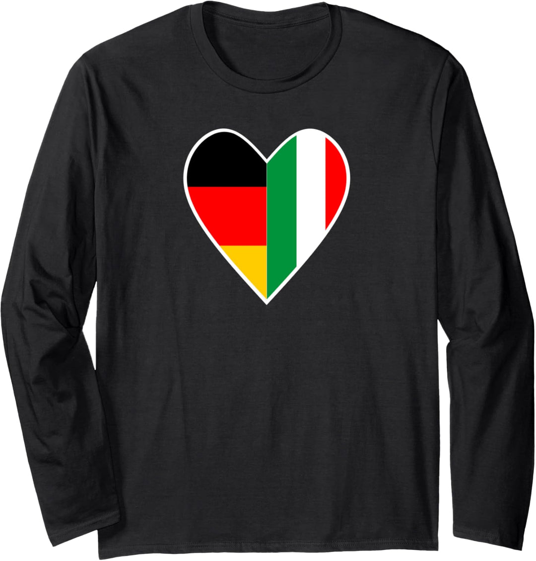 Nationalität & Freundschaft - Deutsch und Italien - Herz Langarmshirt