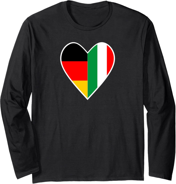 Nationalität & Freundschaft - Deutsch und Italien - Herz Langarmshirt
