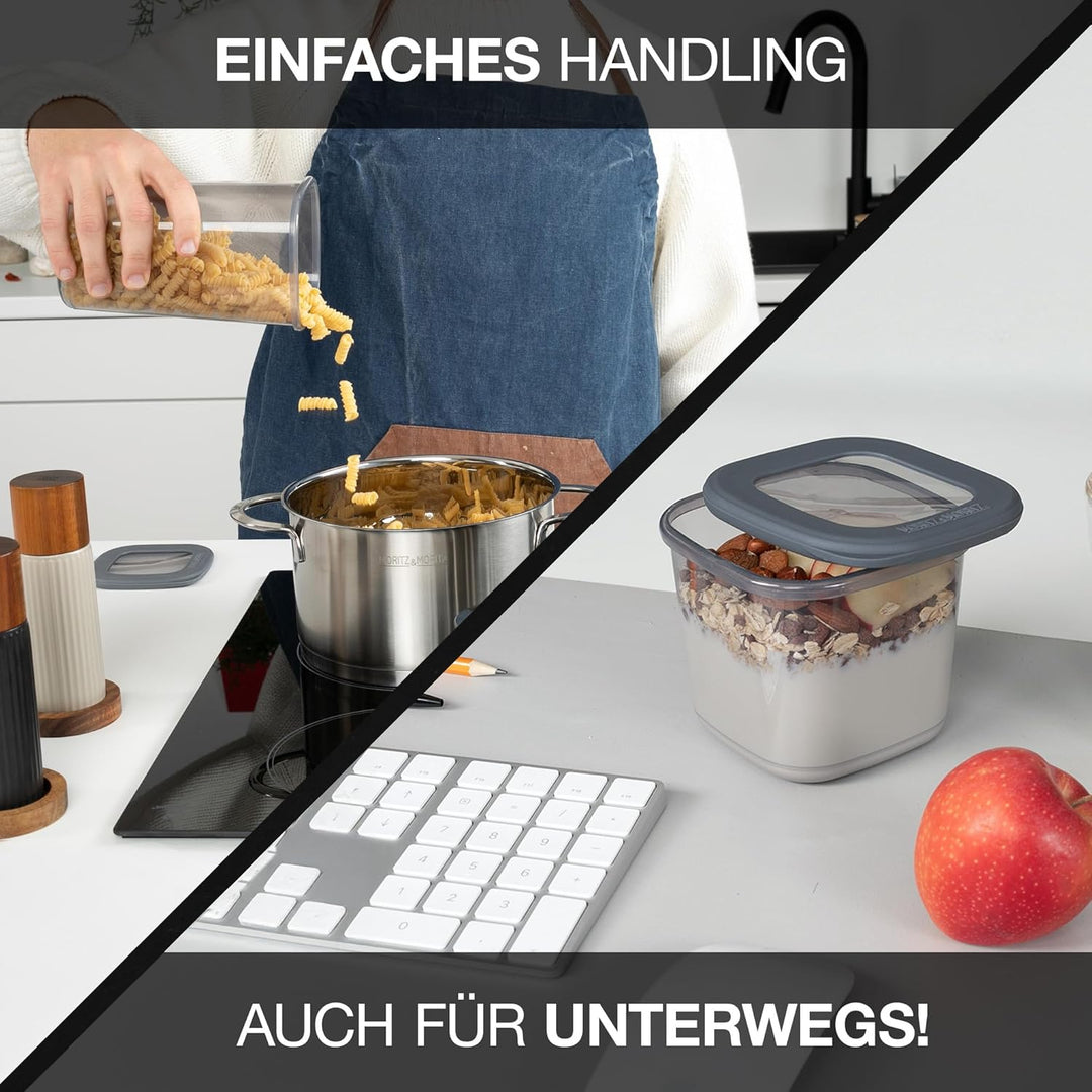 Moritz & Moritz 12er Set Vorratsdosen mit Deckel Luftdicht - Lebensmittelecht für Lebensmittelaufbew