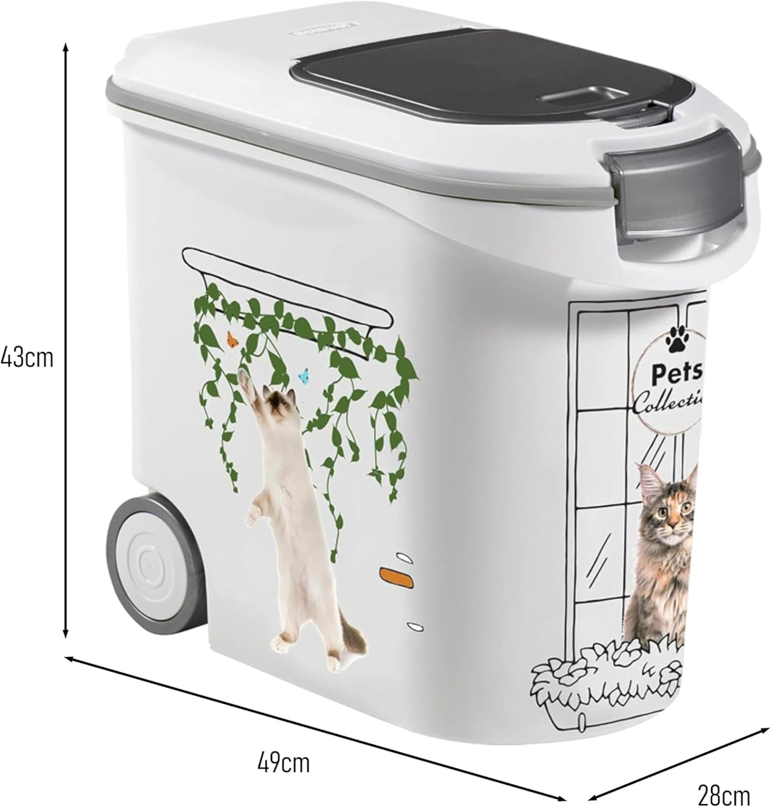 Curver Futterbehälter für Katzen – 35 l/12 kg – Pets Collection – luftdichte Aufbewahrung gegen Gerü