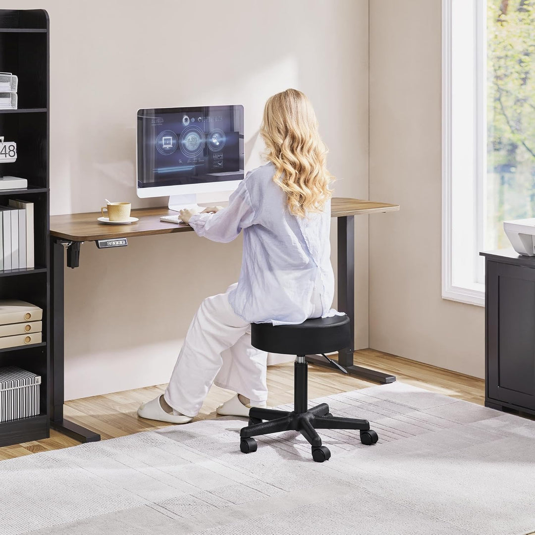 Yaheetech Rollhocker höhenverstellbar,Arbeitshocker Bürohocker 360° drehbar mit Rollen,Hocker Drehho
