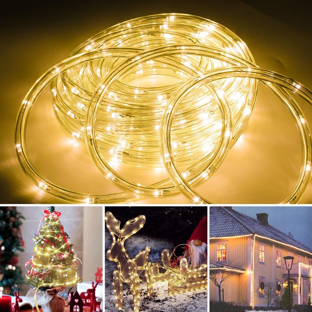 Gimisgu Lichterschlauch Aussen 50m Led Schlauch Warmweiss 1200 Led Lichtschlauch mit Timing Controll