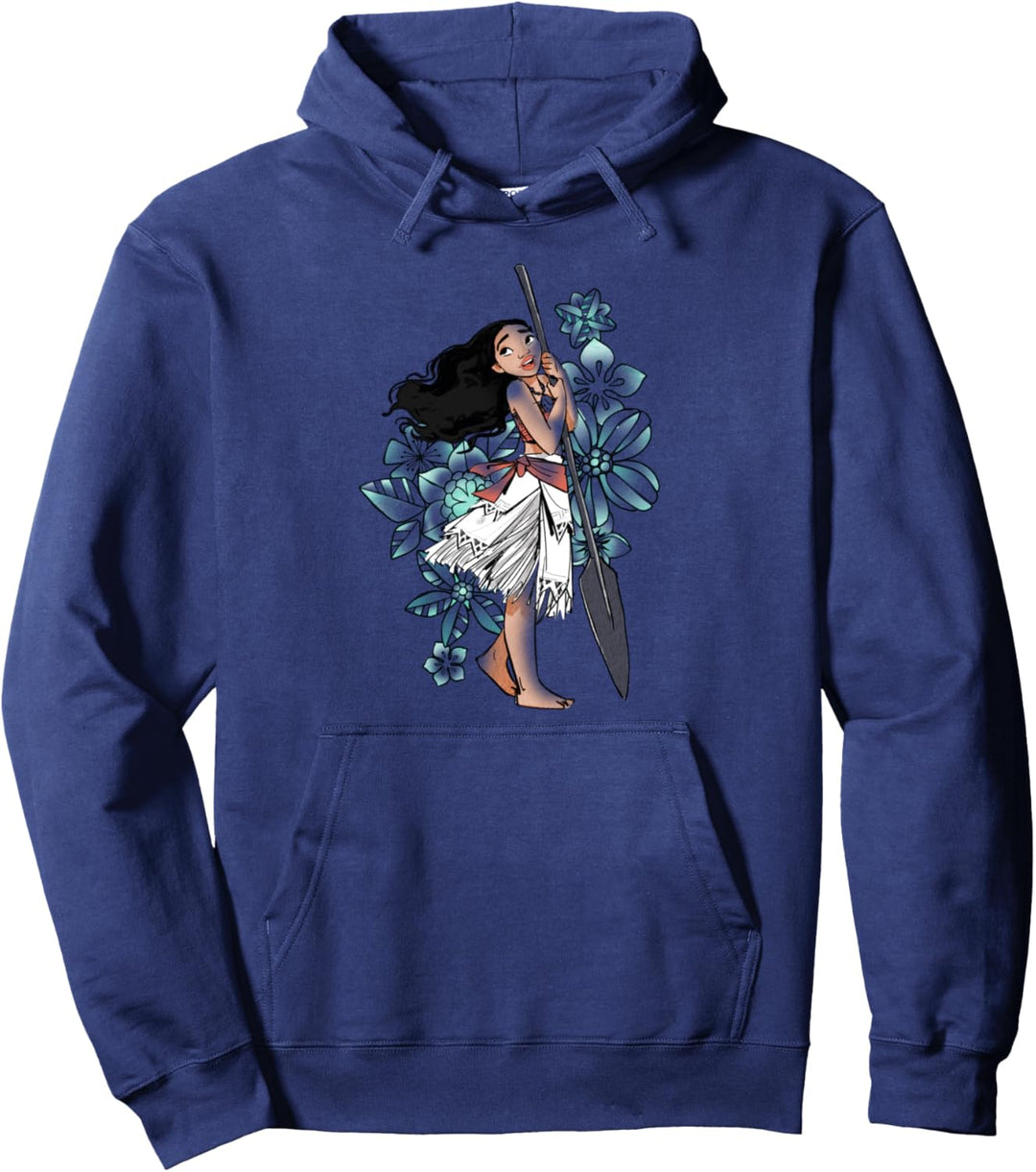 Disney Moana Tropical Floral Print Pullover Hoodie