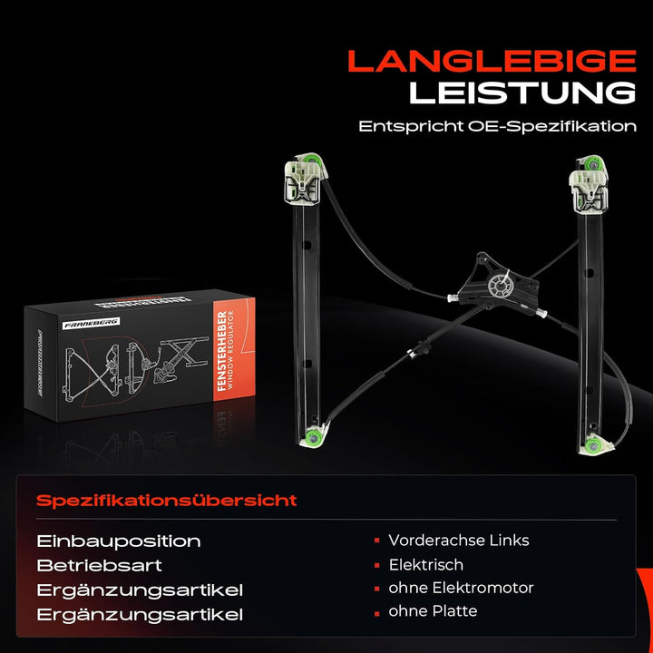 Frankberg Fensterheber ohne Motor 4/5-Türer Vorne Links Kompatibel mit A6 4G2 4GC C7 2010-2018 A6 Al