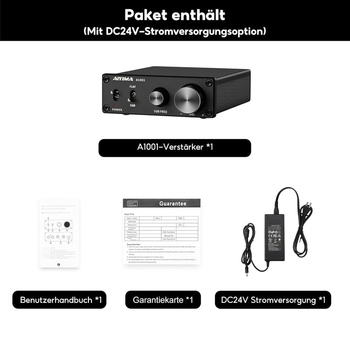 AIYIMA A1001Mono-Subwoofer-Verstärker 100W Klasse D HiFi Digital Power Audio-Verstärker AMP 100W Hei