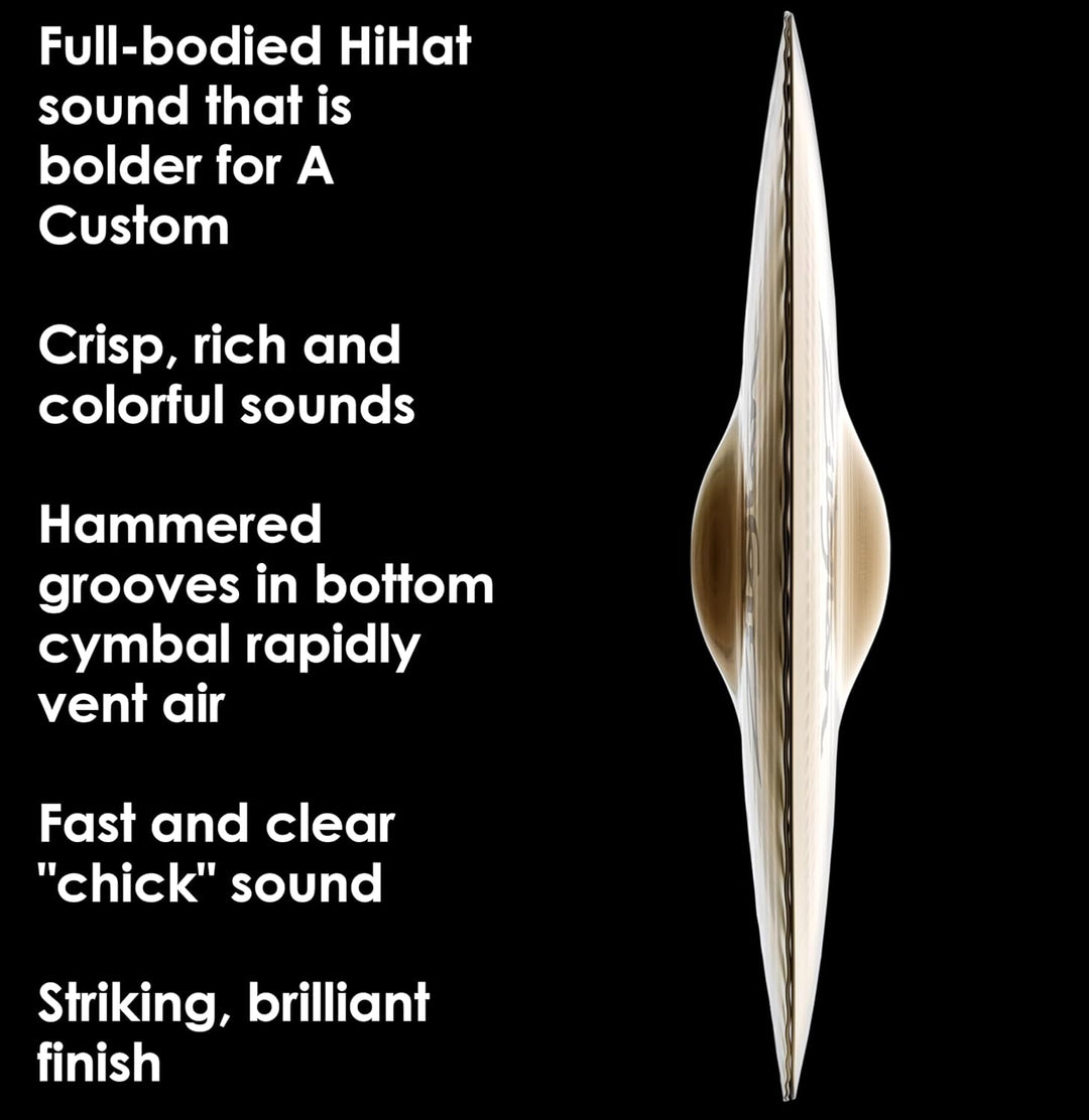 Zildjian A Custom Series - 14" Mastersound Hi-Hat Cymbals - Pair 14 Zoll Pair, 14 Zoll Pair