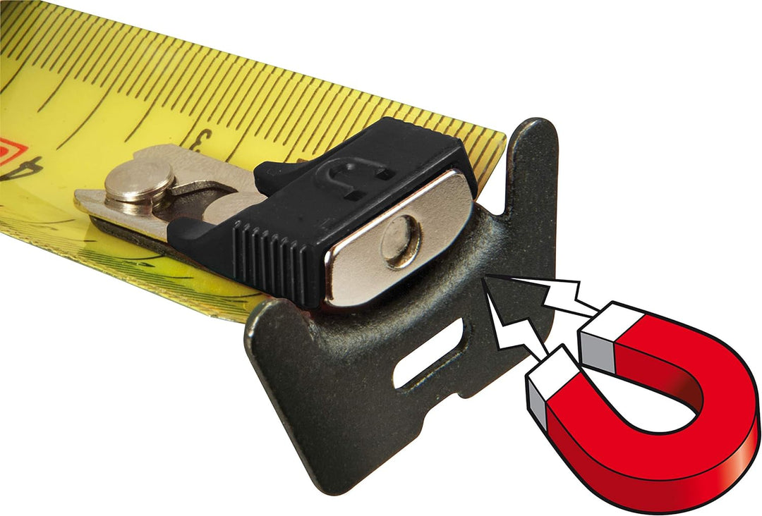 Stanley FatMax Bandmass Blade Armor, Magnethaken (5 m Länge, Feststeller, automatischer Rücklauf, Gü