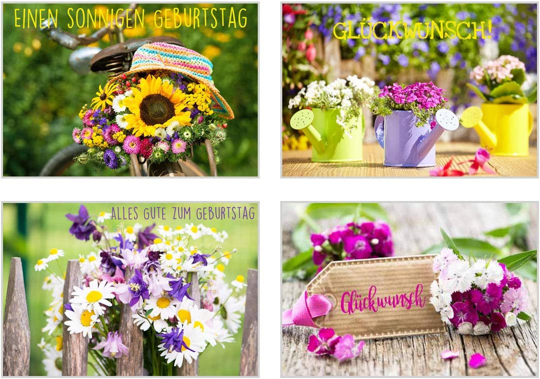 Set 40 exklusive Premium Geburtstagskarten mit Umschlag (2x20). Glückwunschkarte Grusskarte zum Gebu