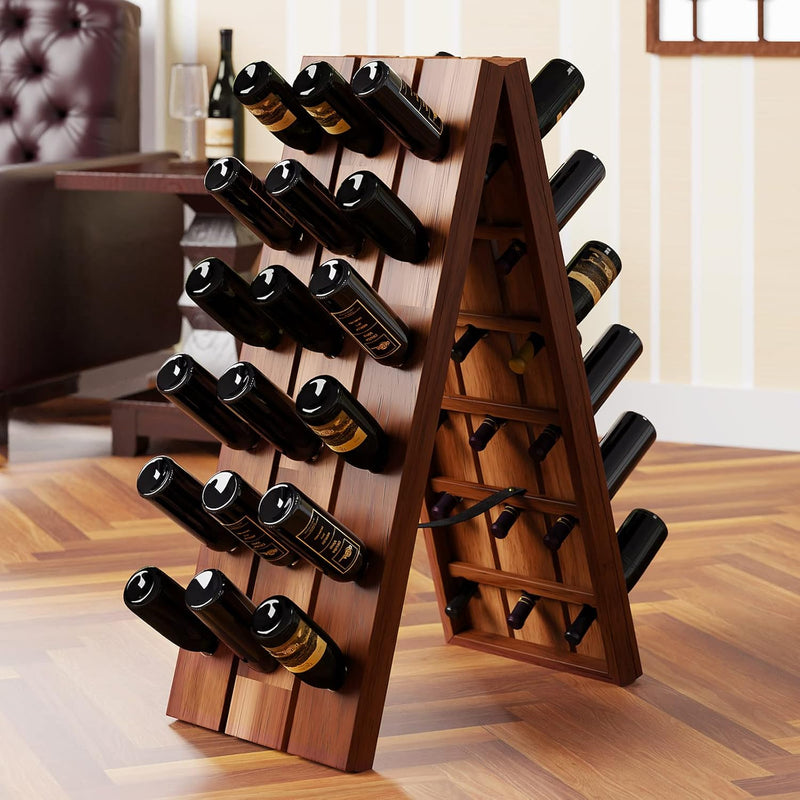Casaria Weinregal für 36 Flaschen 87x 55x 39cm Akazien Holz Freistehend Klappbar Keller Küche Wohnzi