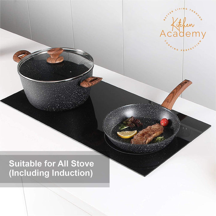Kitchen Academy Induktions Töpfe Set - Pfannenset mit deckel - töpfe & pfannen set ohne PTFE und PFO
