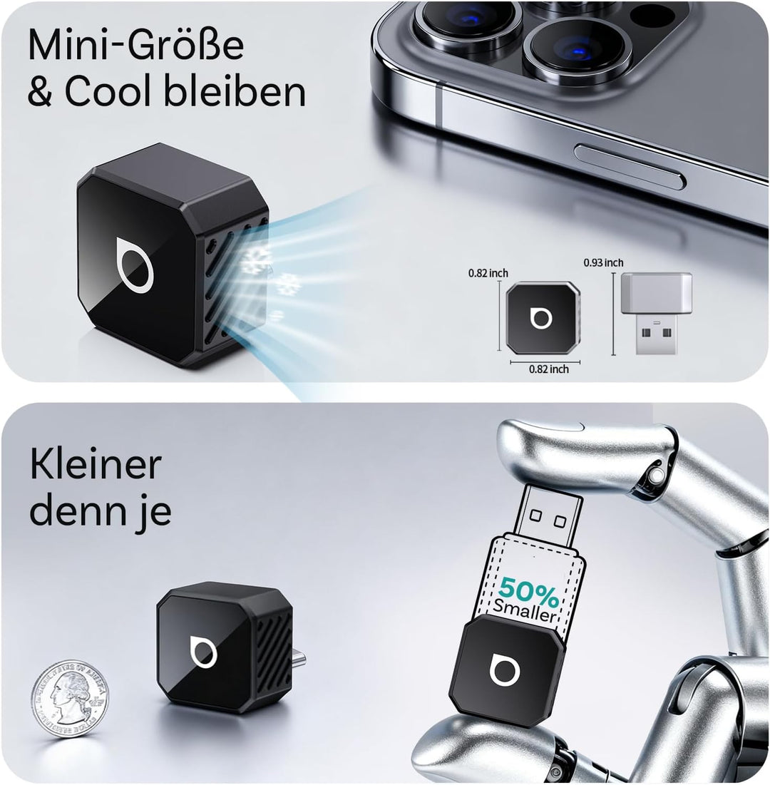 OTTOCAST Mini Pot 2026 Typ-C, 2-in-1 CarPlay & Android Auto Wireless Adapter für iOS 10+/Android 11+