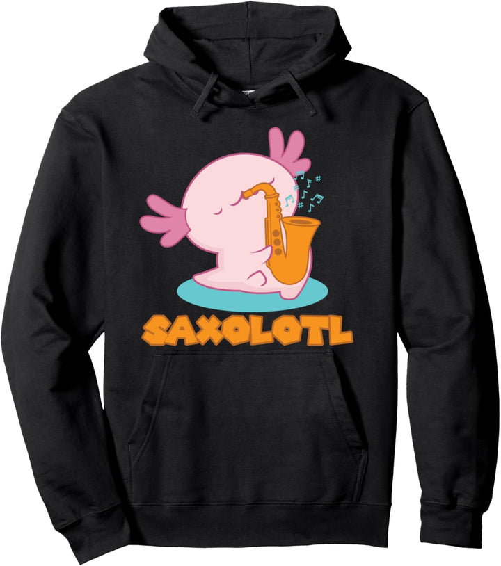 Saxolotl I Sax Bari Saxophon Pink Axolotl Geschenk Pullover Hoodie