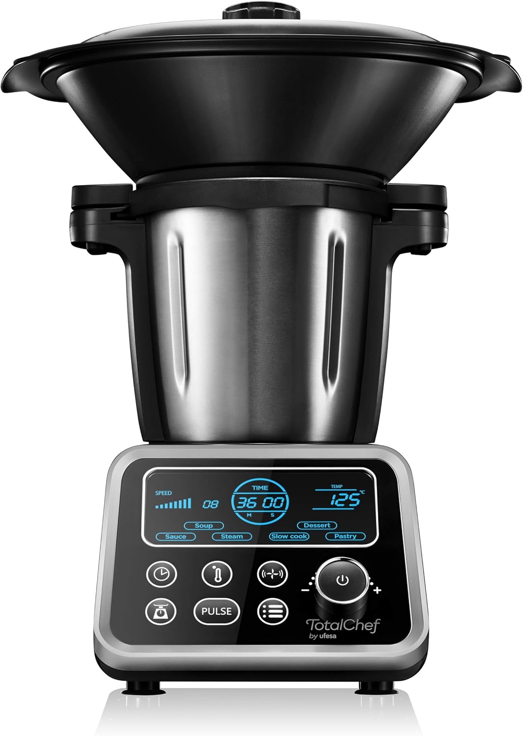 Ufesa Totalchef RK5 Küchenmaschine mit mehreren Kochprogrammen, 1700 W Leistung, LCD-Display, Kanne