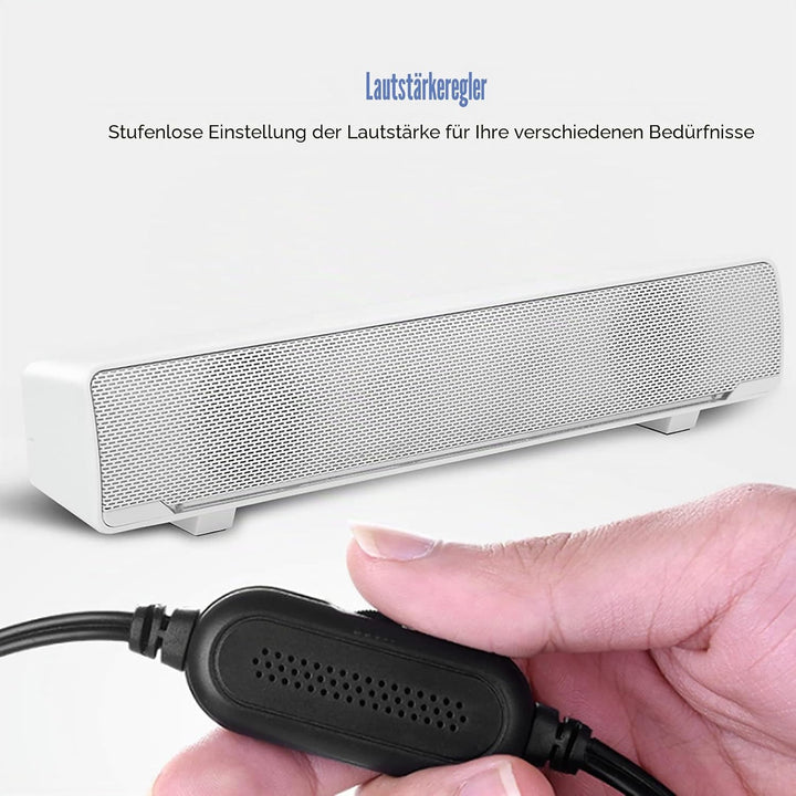 Kabelgebundener Lautsprecher, USB-Kabelgebundener Stereo-Soundbar-Musik-Player, Bass-Surround-Soundb